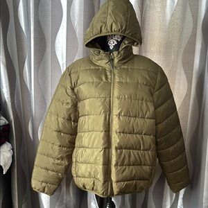 LCKR Olive Puffer Jacket with Hood